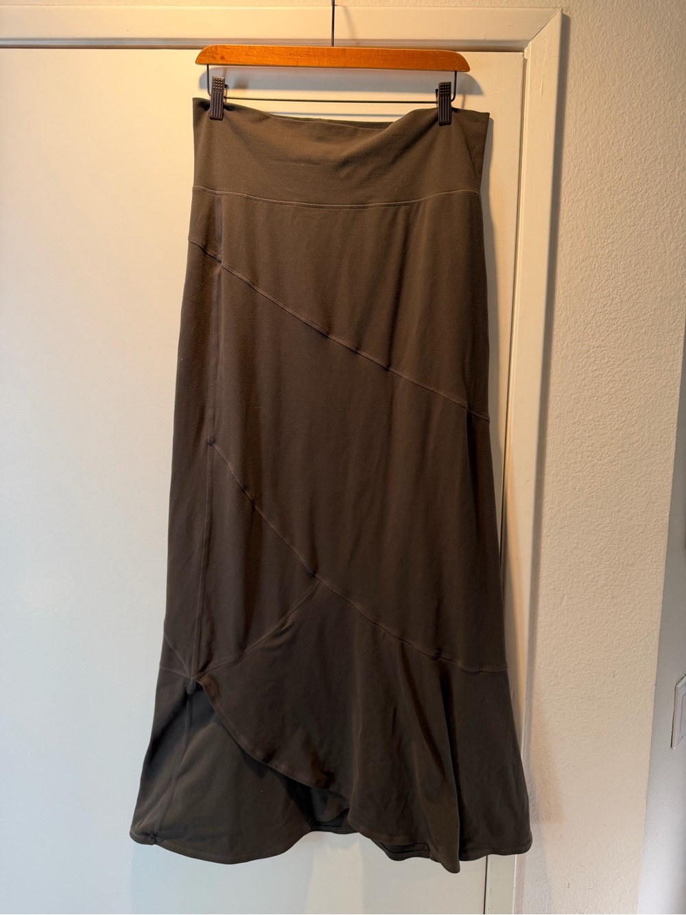 Athleta Brown Maxi Skirt with Diagonal Paneling